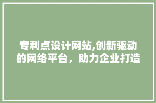 专利点设计网站,创新驱动的网络平台，助力企业打造核心竞争力