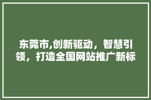 东莞市,创新驱动，智慧引领，打造全国网站推广新标杆