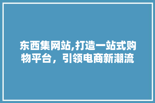 东西集网站,打造一站式购物平台，引领电商新潮流