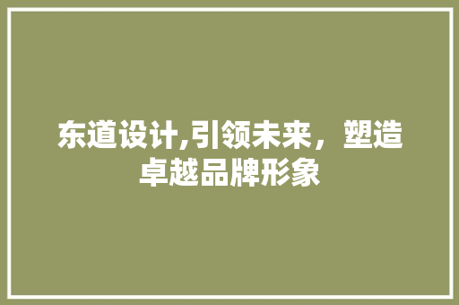 东道设计,引领未来，塑造卓越品牌形象