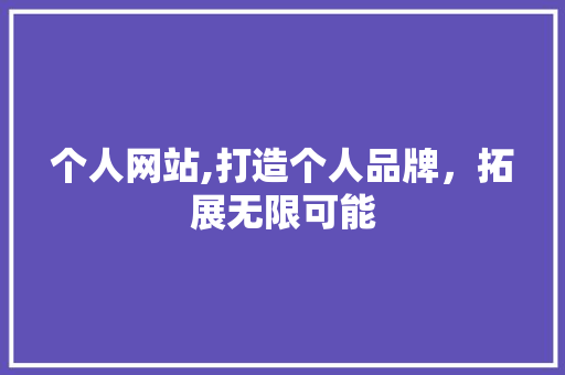 个人网站,打造个人品牌，拓展无限可能