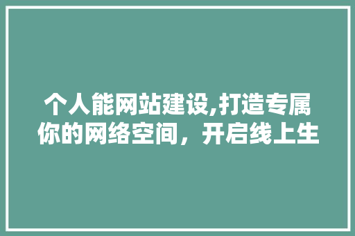 个人能网站建设,打造专属你的网络空间，开启线上生活新篇章