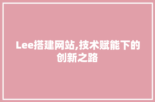 Lee搭建网站,技术赋能下的创新之路