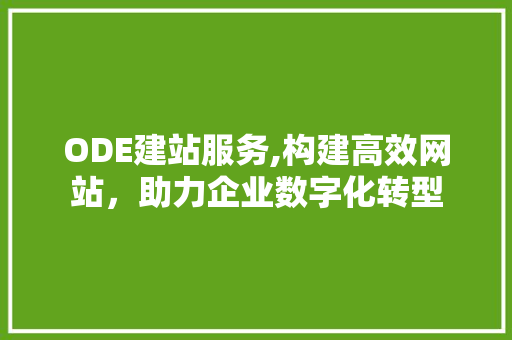 ODE建站服务,构建高效网站，助力企业数字化转型 ODE建站服务,构建高效网站，助力企业数字化转型 SEO关键词
