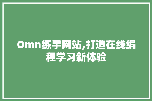 Omn练手网站,打造在线编程学习新体验