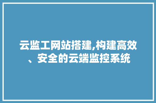 云监工网站搭建,构建高效、安全的云端监控系统