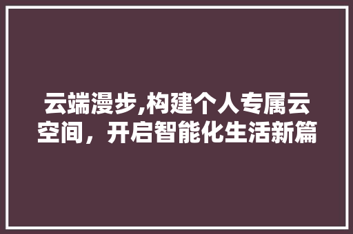 云端漫步,构建个人专属云空间，开启智能化生活新篇章 云端漫步,构建个人专属云空间，开启智能化生活新篇章 SEO关键词