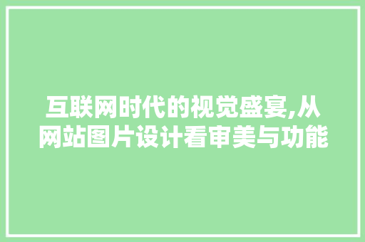 互联网时代的视觉盛宴,从网站图片设计看审美与功能的完美融合