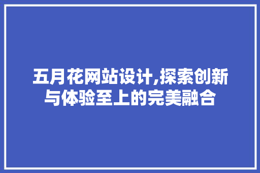 五月花网站设计,探索创新与体验至上的完美融合