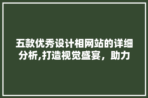 五款优秀设计相网站的详细分析,打造视觉盛宴，助力创意无限