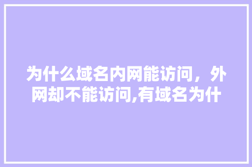 为什么域名内网能访问，外网却不能访问,有域名为什么不能访问外网。 为什么域名内网能访问，外网却不能访问,有域名为什么不能访问外网。 SEO关键词