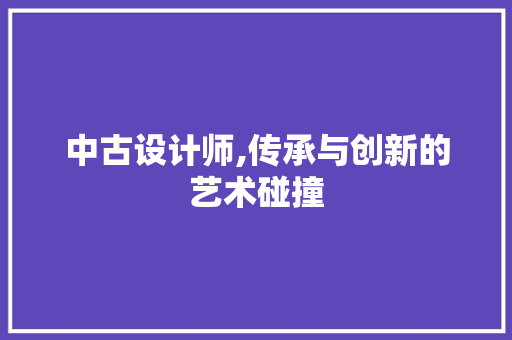 中古设计师,传承与创新的艺术碰撞
