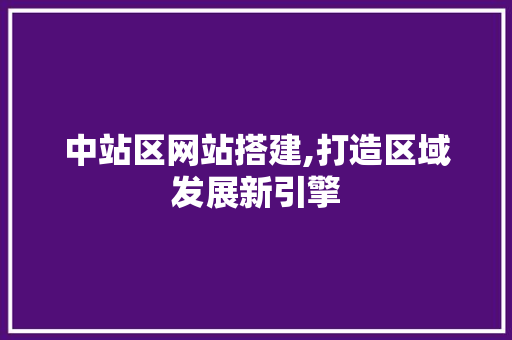 中站区网站搭建,打造区域发展新引擎