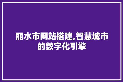 丽水市网站搭建,智慧城市的数字化引擎 丽水市网站搭建,智慧城市的数字化引擎 网站建设公司