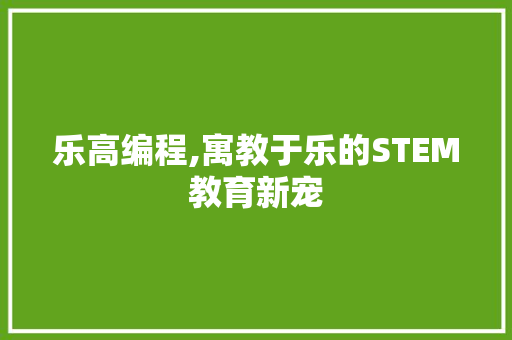 乐高编程,寓教于乐的STEM教育新宠 乐高编程,寓教于乐的STEM教育新宠 SEO关键词