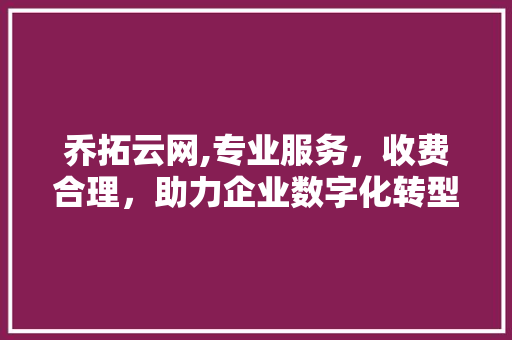 乔拓云网,专业服务，收费合理，助力企业数字化转型之路