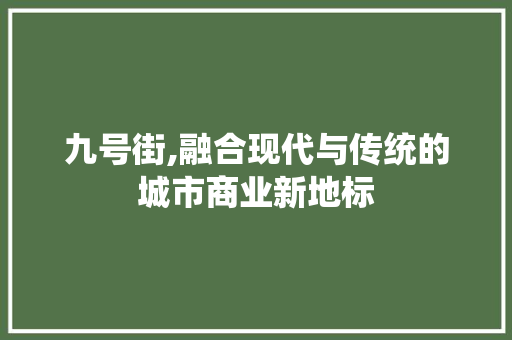 九号街,融合现代与传统的城市商业新地标 九号街,融合现代与传统的城市商业新地标 SEO关键词