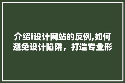 介绍i设计网站的反例,如何避免设计陷阱，打造专业形象