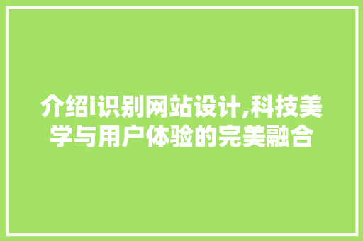 介绍i识别网站设计,科技美学与用户体验的完美融合