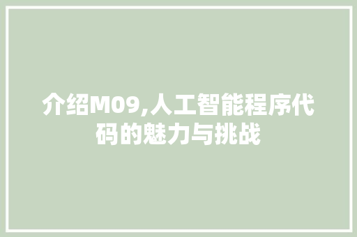 介绍M09,人工智能程序代码的魅力与挑战