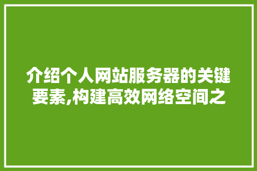 介绍个人网站服务器的关键要素,构建高效网络空间之旅