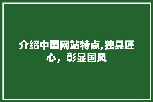 介绍中国网站特点,独具匠心，彰显国风