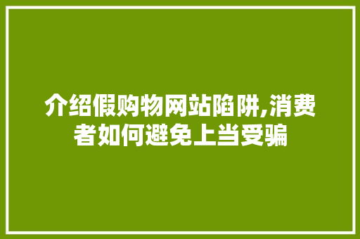 介绍假购物网站陷阱,消费者如何避免上当受骗