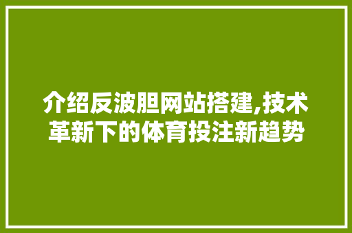 介绍反波胆网站搭建,技术革新下的体育投注新趋势