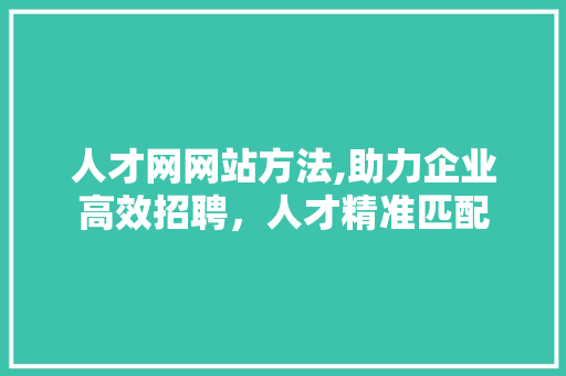 人才网网站方法,助力企业高效招聘，人才精准匹配 人才网网站方法,助力企业高效招聘，人才精准匹配 必应SEO