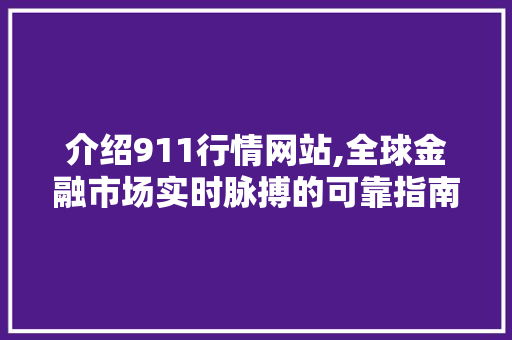 介绍911行情网站,全球金融市场实时脉搏的可靠指南 介绍911行情网站,全球金融市场实时脉搏的可靠指南 神马SEO