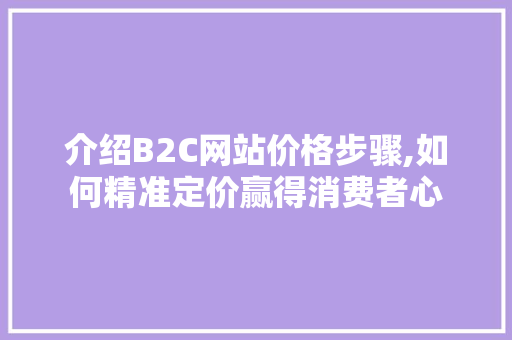 介绍B2C网站价格步骤,如何精准定价赢得消费者心 介绍B2C网站价格步骤,如何精准定价赢得消费者心 神马SEO