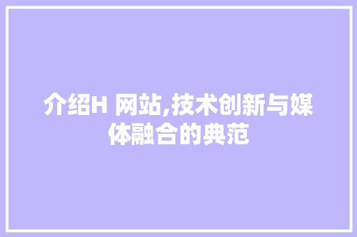介绍H 网站,技术创新与媒体融合的典范
