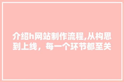 介绍h网站制作流程,从构思到上线，每一个环节都至关重要