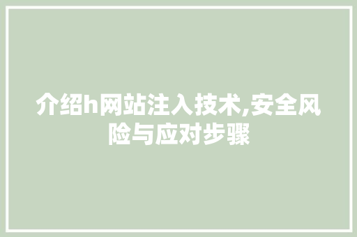 介绍h网站注入技术,安全风险与应对步骤