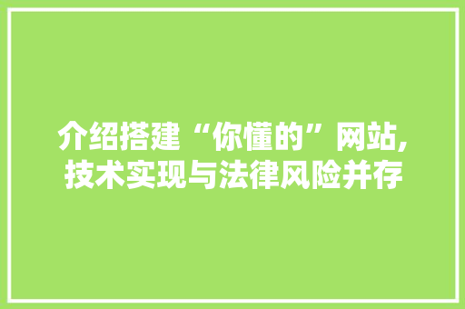 介绍搭建“你懂的”网站,技术实现与法律风险并存