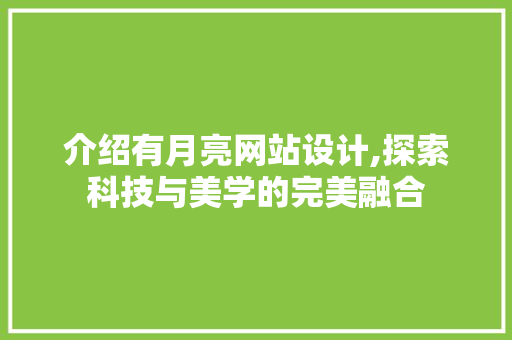 介绍有月亮网站设计,探索科技与美学的完美融合