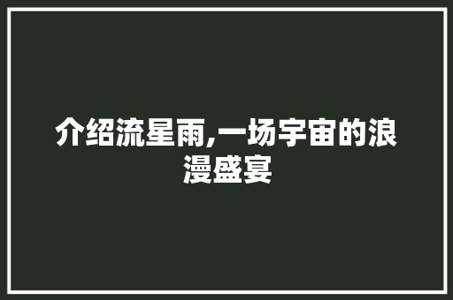 介绍流星雨,一场宇宙的浪漫盛宴 介绍流星雨,一场宇宙的浪漫盛宴 百度SEO