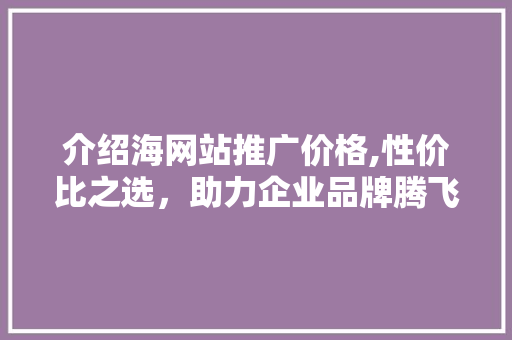 介绍海网站推广价格,性价比之选，助力企业品牌腾飞 介绍海网站推广价格,性价比之选，助力企业品牌腾飞 必应SEO