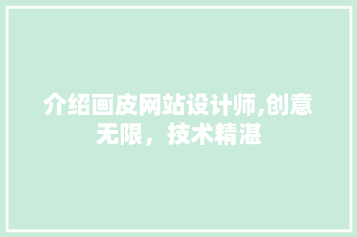 介绍画皮网站设计师,创意无限，技术精湛