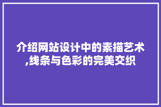 介绍网站设计中的素描艺术,线条与色彩的完美交织