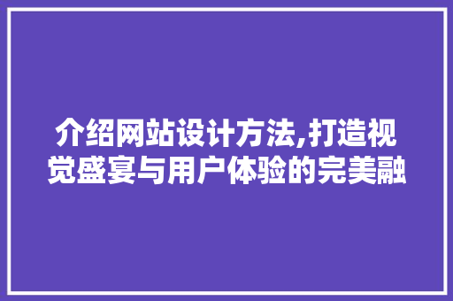 介绍网站设计方法,打造视觉盛宴与用户体验的完美融合 介绍网站设计方法,打造视觉盛宴与用户体验的完美融合 神马SEO
