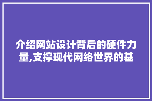 介绍网站设计背后的硬件力量,支撑现代网络世界的基石