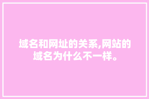 域名和网址的关系,网站的域名为什么不一样。