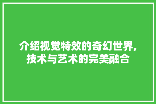 介绍视觉特效的奇幻世界,技术与艺术的完美融合