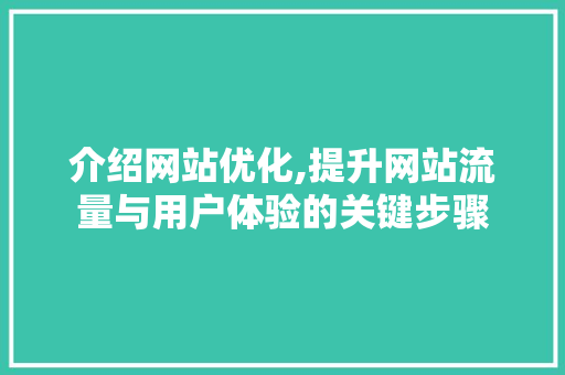 介绍网站优化,提升网站流量与用户体验的关键步骤 介绍网站优化,提升网站流量与用户体验的关键步骤 百度SEO