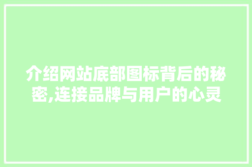 介绍网站底部图标背后的秘密,连接品牌与用户的心灵之桥