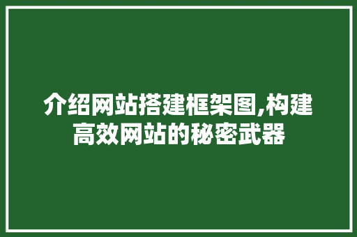 介绍网站搭建框架图,构建高效网站的秘密武器