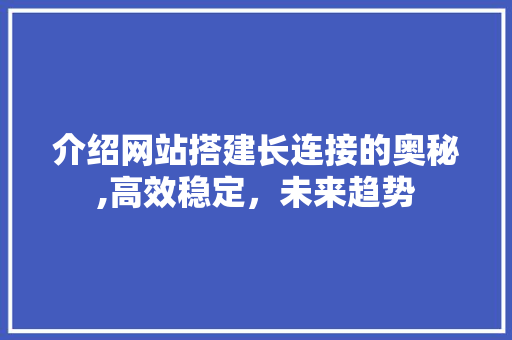 介绍网站搭建长连接的奥秘,高效稳定，未来趋势 介绍网站搭建长连接的奥秘,高效稳定，未来趋势 SEO关键词