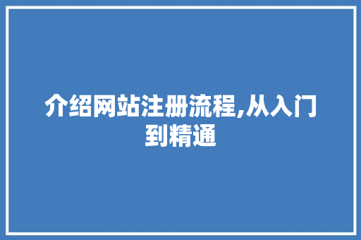 介绍网站注册流程,从入门到精通 介绍网站注册流程,从入门到精通 百度SEO