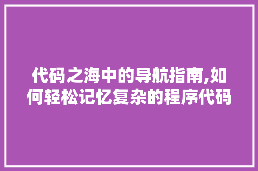代码之海中的导航指南,如何轻松记忆复杂的程序代码